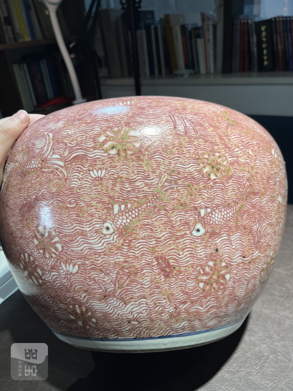 18世纪 青花釉里红鱼藻纹大缸 - 图22